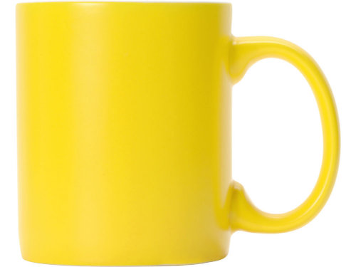 Матовая кружка Марко базовой формы, цветная снаружи, белая внутри, желтый