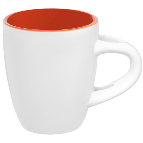 Кофейная кружка Pairy с ложкой, оранжевая с белой