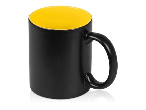 Кружка с покрытием для гравировки Subcolor BLK, черный/желтый