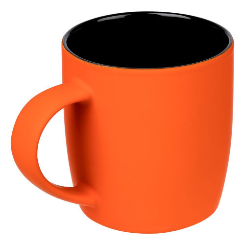 Кружка Surprise Touch Black c покрытием софт-тач, оранжевая
