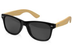 Солнцезащитные очки с бамбуковыми дужками в сером футляре