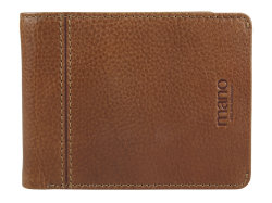 Бумажник Mano Don Montez, натуральная кожа в коньячном цвете, 12,5 х 9,7 см
