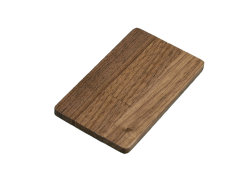 Флешка в виде деревянной карточки с выдвижным механизмом, 16 Гб, коричневый