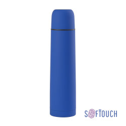 Термос "Родос" 1 литр, покрытие soft touch, синий