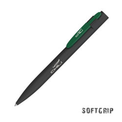Ручка шариковая "Lip SOFTGRIP", черный с зеленым