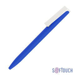 Ручка шариковая "Clive", покрытие soft touch, синий с белым
