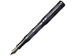 Ручка перьевая Pierre Cardin THE ONE с колпачком на резьбе, черненая сталь/темно-серый