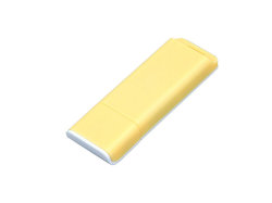 Флешка прямоугольной формы, оригинальный дизайн, двухцветный корпус, 4 Гб, желтый/белый