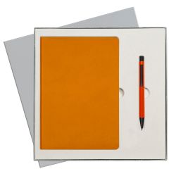 Подарочный набор Portobello/Sky оранжевый (Ежедневник недат А5, Ручка) беж. ложемент