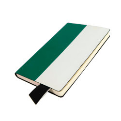 Бизнес-блокнот UNI, A5, бело-зеленый, мягкая обложка, в линейку, черное ляссе (белый, зеленый)