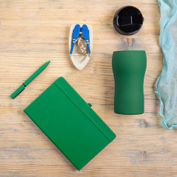 Набор подарочный SILKYWAY: термокружка, блокнот, ручка, коробка, стружка зеленый (зеленый)