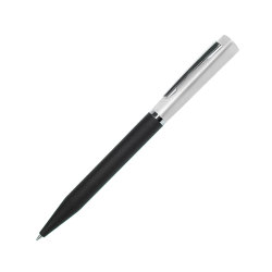Ручка шариковая M1, пластик, металл, покрытие soft touch (серебристый, черный)