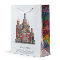 Пакет большой Сугревъ с изображением собора   "Спаса на Крови" (разные цвета)