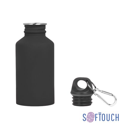 Бутылка для воды "Финиш", покрытие soft touch 500 мл, черный