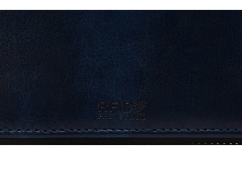 Бизнес-блокнот на молнии А5 Fabrizio с RFID защитой и ручкой, синий