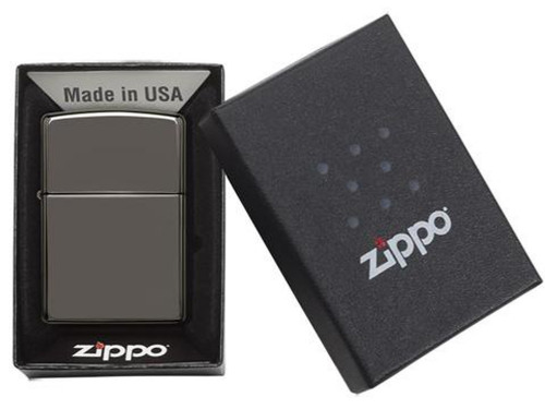 Зажигалка ZIPPO Classic с покрытием Black Ice, латунь/сталь, чёрная, глянцевая, 38x13x57 мм