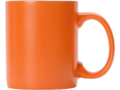 Матовая кружка Марко базовой формы, цветная снаружи, белая внутри, оранжевый
