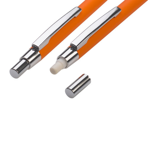 Набор "Ray" (ручка+карандаш), покрытие soft touch, оранжевый