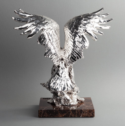 Скульптура "Орел", серебристый