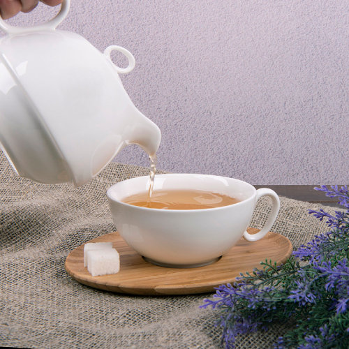 Набор  "Мила": чайник и чайная пара (коричневый, белый)