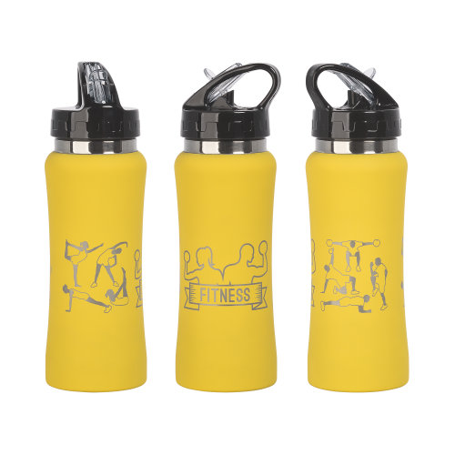 Бутылка для воды "Индиана" 600 мл, покрытие soft touch, желтый