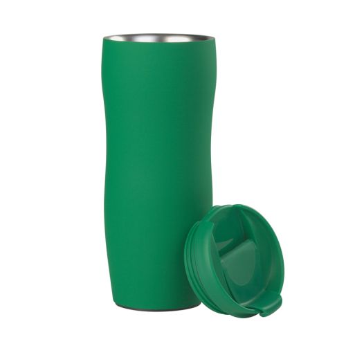 Термостакан "Монтана" 400 мл, покрытие soft touch, зеленый