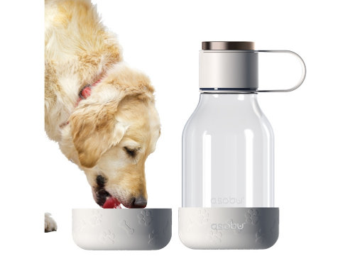 Бутылка для воды 2-в-1 Dog Bowl Bottle со съемной миской для питомцев, 1500 мл, белый