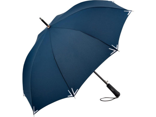 Зонт-трость 7571 Safebrella с фонариком и светоотражающими элементами, полуавтомат, нейви