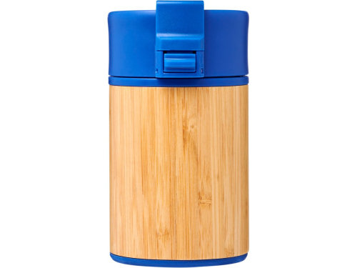 Вакуумный герметичный термостакан Arca с покрытием из меди и бамбука 200 мл, синий