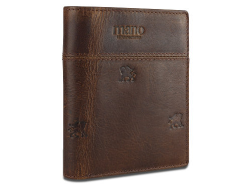 Бумажник Mano Don Leon, натуральная кожа в коричневом цвете, 9,7 х 11,7 см