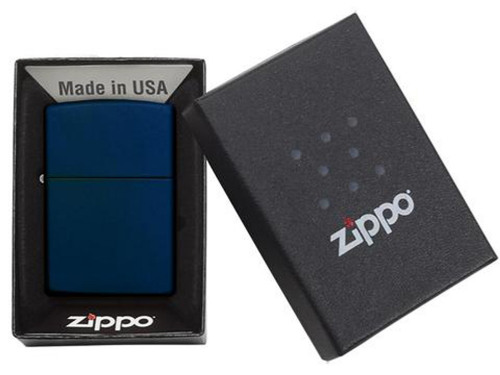 Зажигалка ZIPPO Classic с покрытием Navy Matte, латунь/сталь, синяя, матовая, 38x13x57 мм