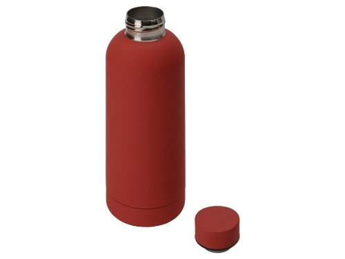 Вакуумная термобутылка Cask Waterline, soft touch, 500 мл, тубус, красный