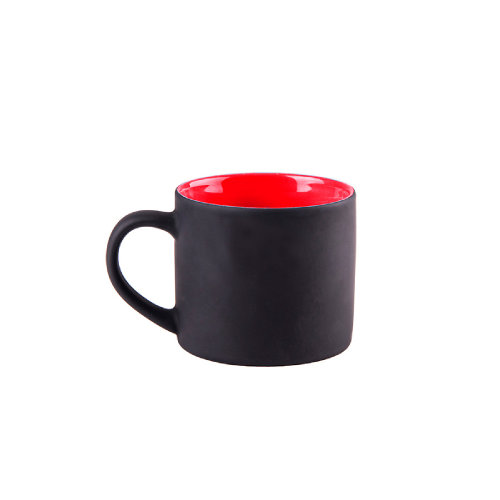 Кружка YASNA с покрытием SOFT-TOUCH, черный с красным, 310 мл, фарфор (черный, красный)