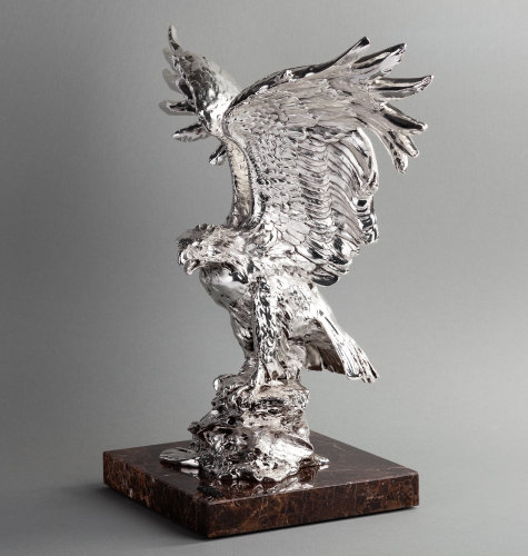 Скульптура "Орел", серебристый