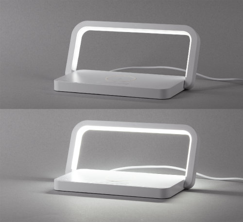 Лампа складная "Smart Light" с беспроводным (10W) зарядным устройством и подставкой для смартфона, белый