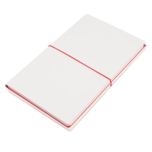 Набор подарочный SILENT-ZONE: бизнес-блокнот, ручка, наушники, коробка, стружка, бело-красный (белый, красный)