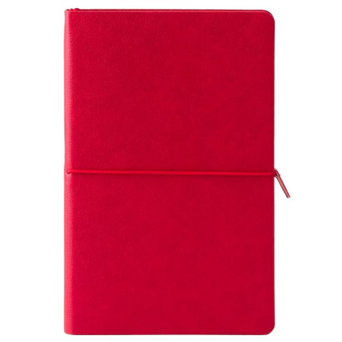 Ежедневник недатированный Fusion, А5, красный, кремовый блок, красный срез (красный)
