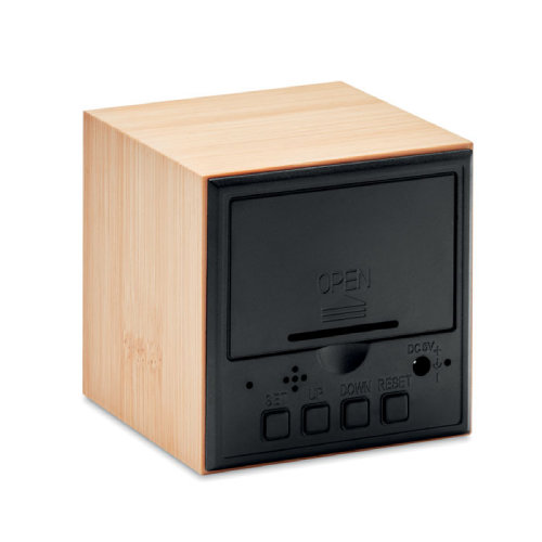 Будильник бамбук с ЖК экраном (древесный)