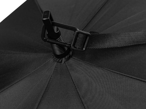 Зонт-трость 1199 Loop с плечевым ремнем, полуавтомат, черный