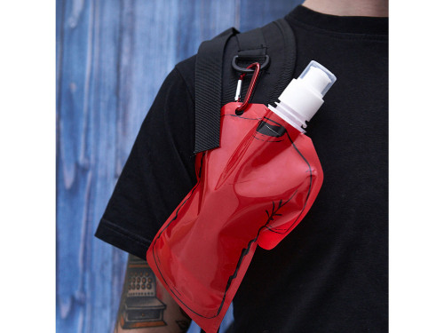 Гибкая емкость для питья MANDY в форме футболки, 470 мл, красный