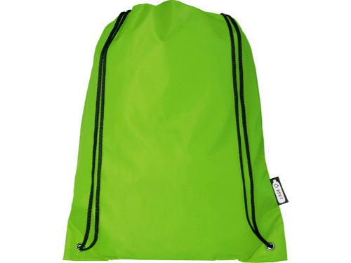 Рюкзак со шнурком Oriole из переработанного ПЭТ, лайм