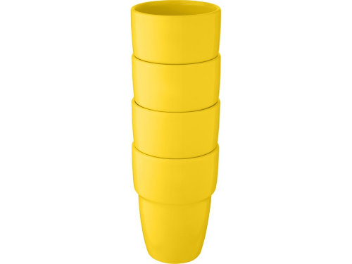 Staki подарочный набор из 4 кружек объемом 280 мл, которые устанавливаются друг на друга, желтый