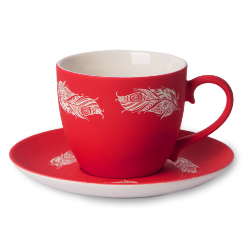 Чайная пара TENDER с прорезиненным покрытием (красный)