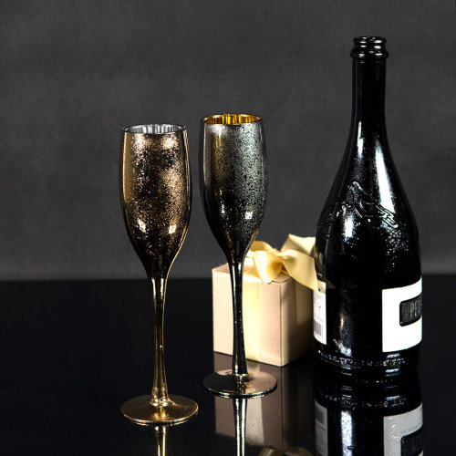 Набор бокалов для шампанского MOONSUN (2шт) (серебристый, золотистый)