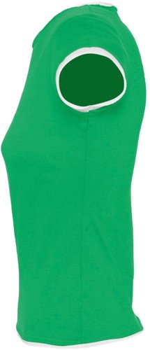 Футболка женская Moorea 170, ярко-зеленая с белой отделкой