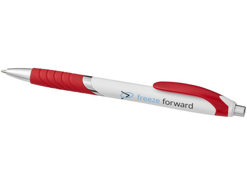 Шариковая ручка с резиновой накладкой Turbo, белый/красный, черные чернила