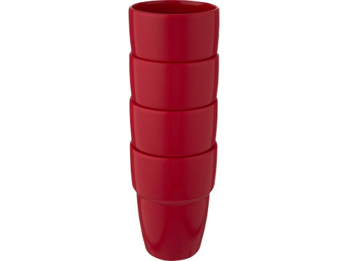 Staki подарочный набор из 4 кружек объемом 280 мл, которые устанавливаются друг на друга, красный