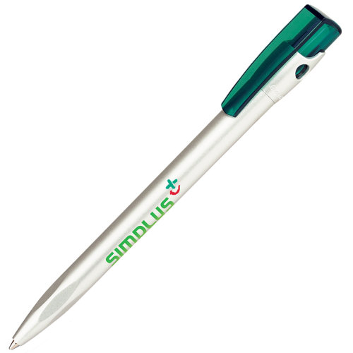 Ручка шариковая KIKI SAT (зеленый, серебристый)