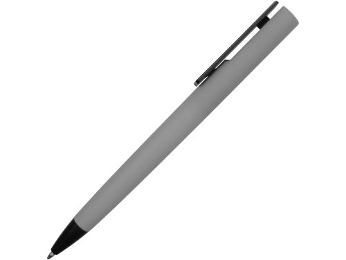 Ручка пластиковая soft-touch шариковая Taper, серый/черный