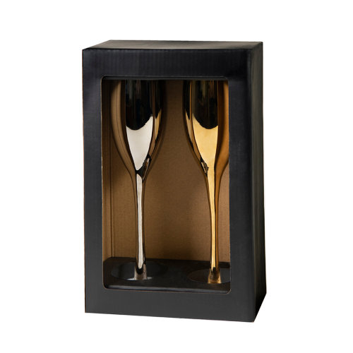 Набор бокалов для шампанского MOONSUN (2шт) (серебристый, золотистый)